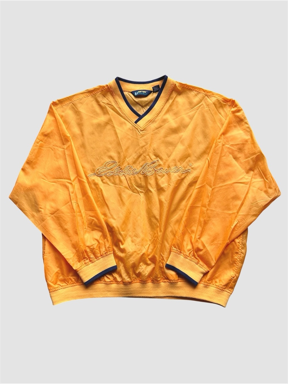 Vintage 90s Eddie Bauer Embroidered Script Ripstop Windbreaker Pullover Large